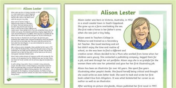 Alison Lester (Children's Author) - Age, Birthday, Bio, Facts, Family, Net Worth, Height & More