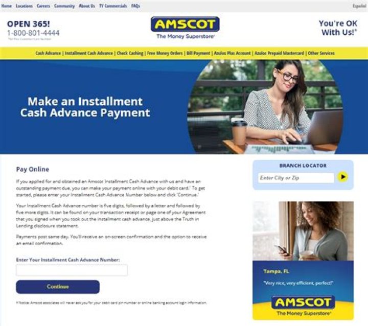 Can you pay back amscot online