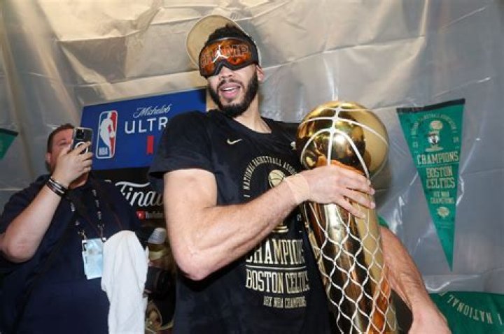 Jayson Tatum Attempts To Recreate Iconic Kobe Bryant Championship Photo Much To The Dismay Of NBA Fans