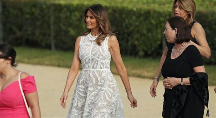 Melania Trump Rocks a $7,450 Sheer White Dress for the NATO Reception