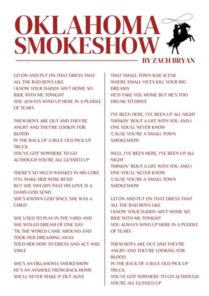 Understanding the Oklahoma Smokeshow Lyrics: A Deep Dive