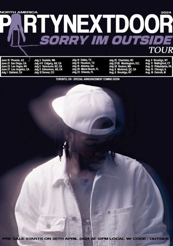 PARTYNEXTDOOR Announces "Sorry I'm Outside" Tour For 2024